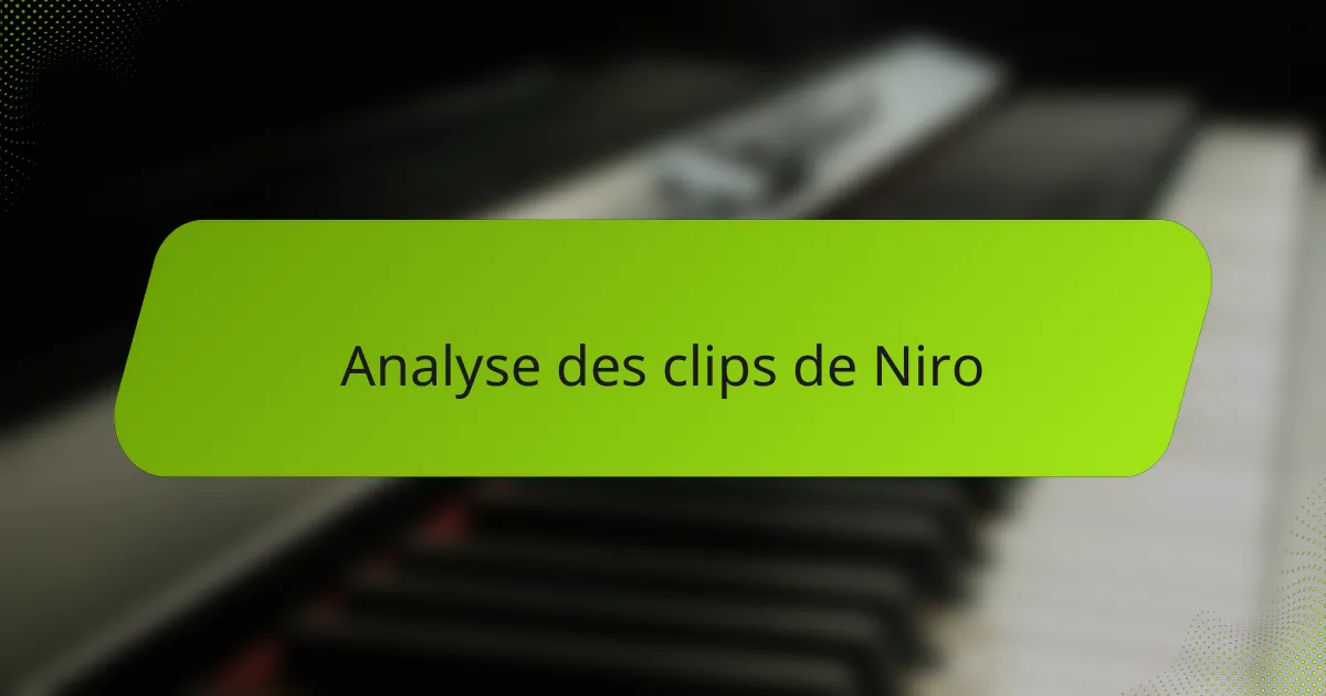 Analyse des clips de Niro