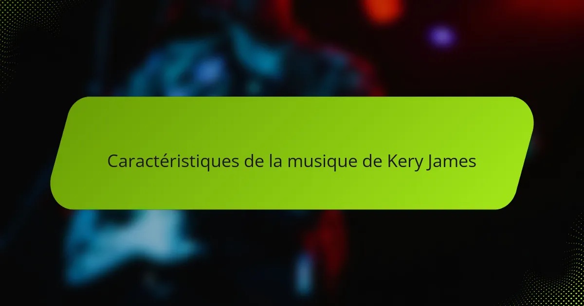 Caractéristiques de la musique de Kery James