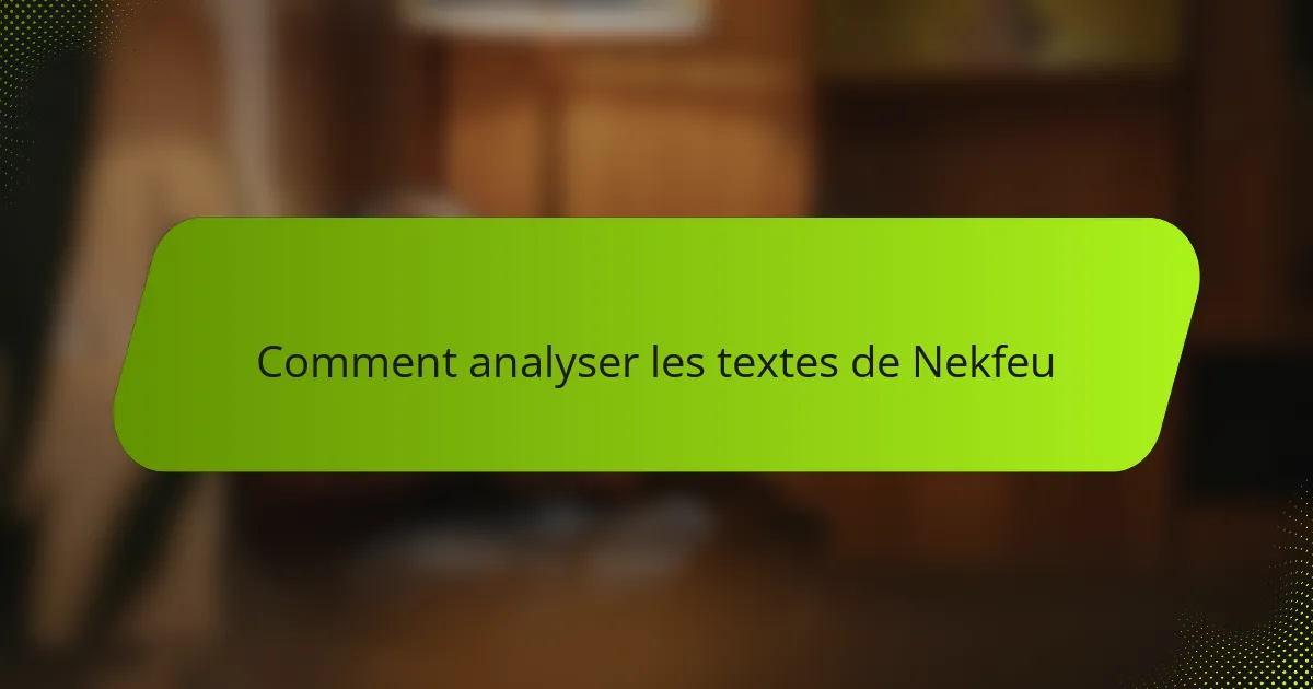 Comment analyser les textes de Nekfeu