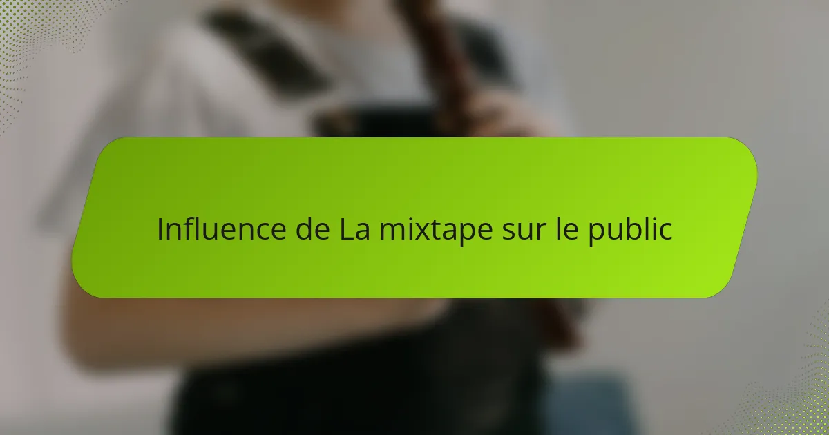 Influence de La mixtape sur le public