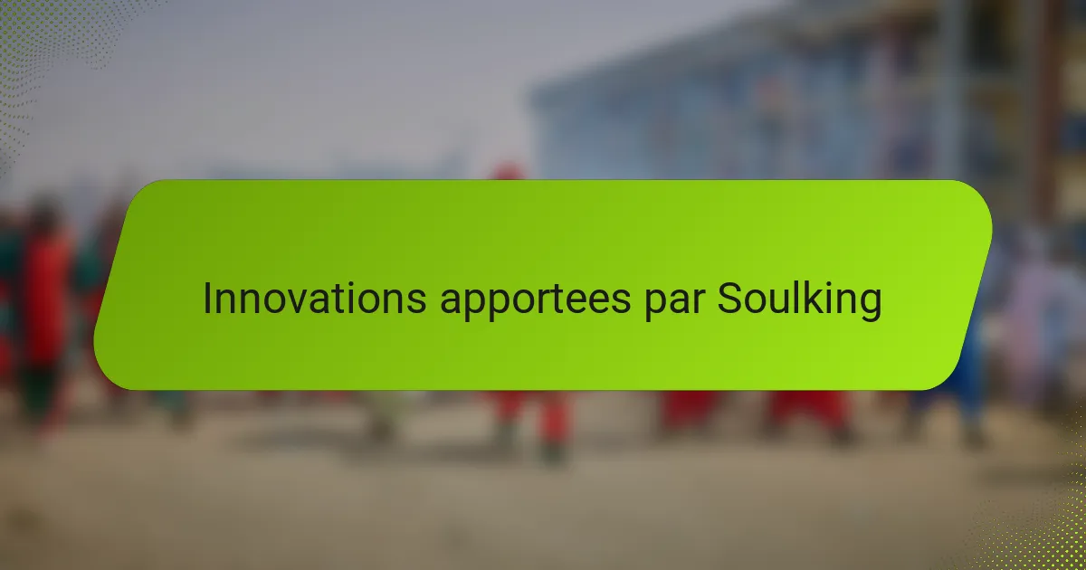 Innovations apportees par Soulking