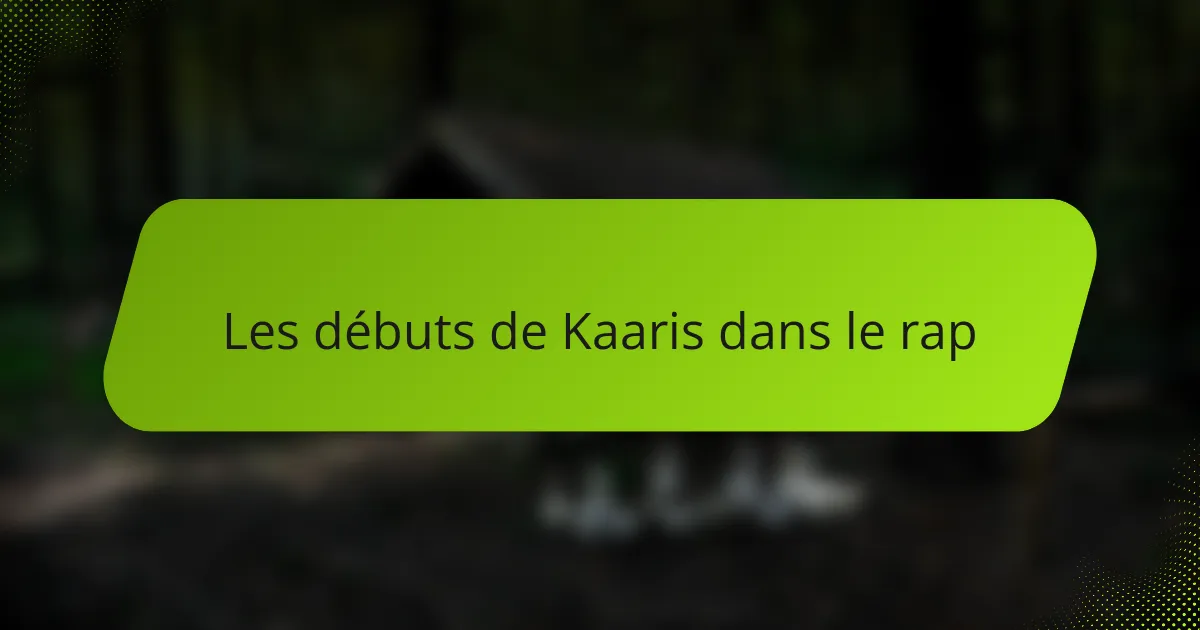 Les débuts de Kaaris dans le rap