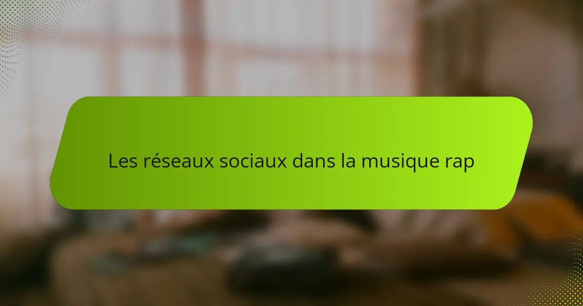 Les réseaux sociaux dans la musique rap