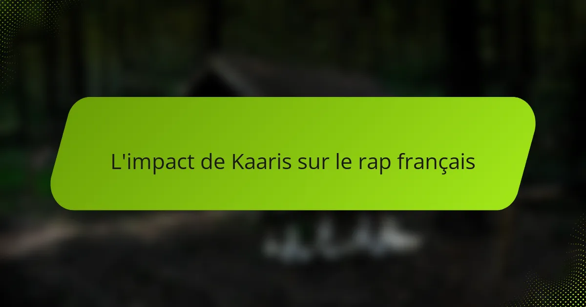 L'impact de Kaaris sur le rap français