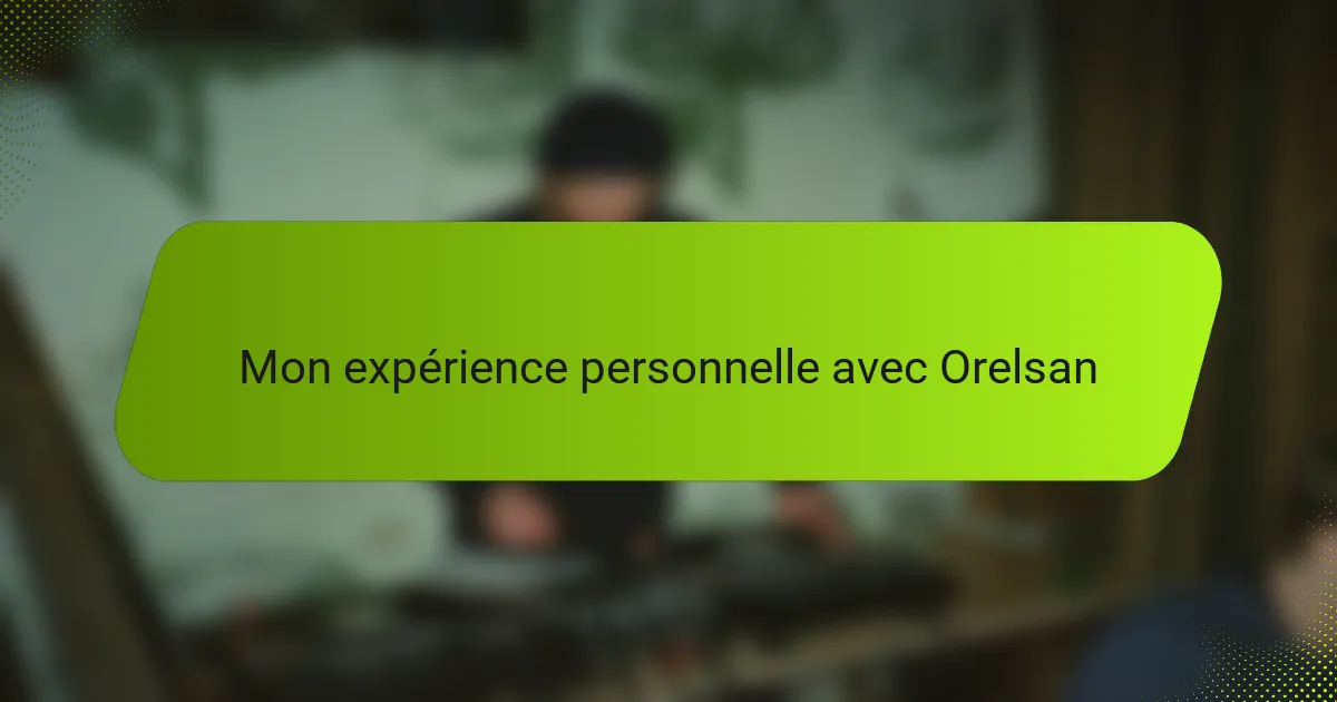 Mon expérience personnelle avec Orelsan