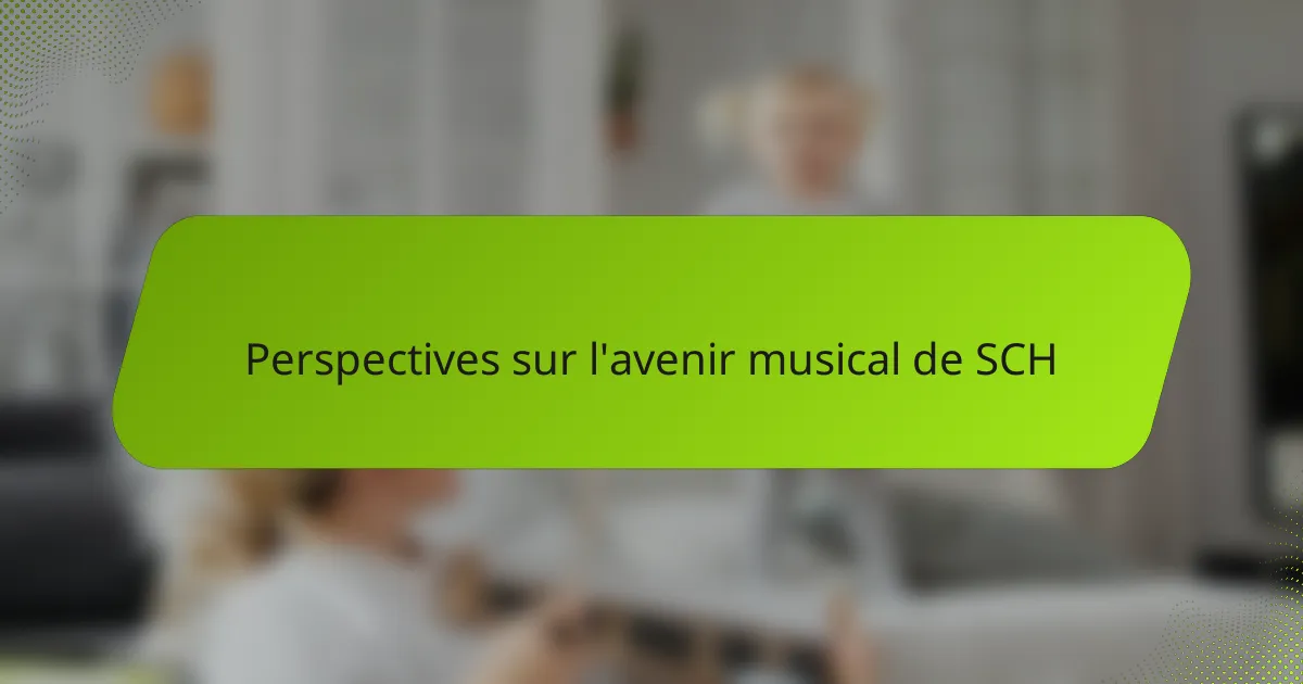 Perspectives sur l'avenir musical de SCH