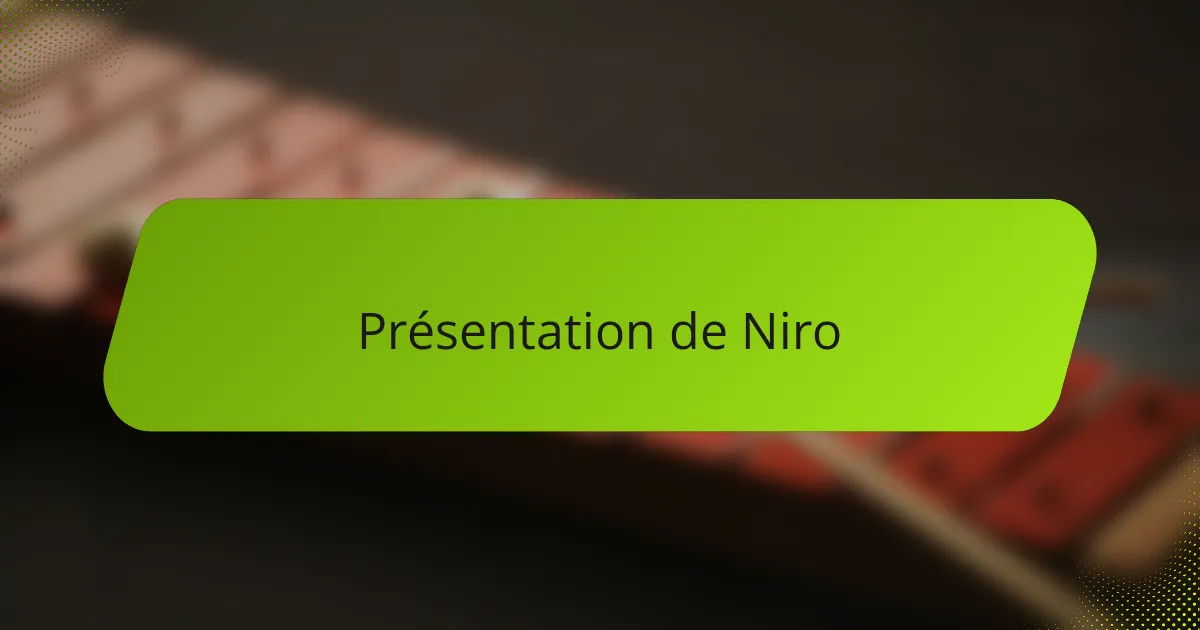 Présentation de Niro