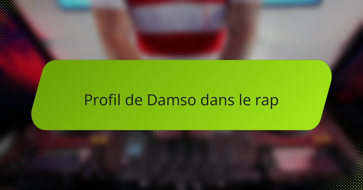 Profil de Damso dans le rap
